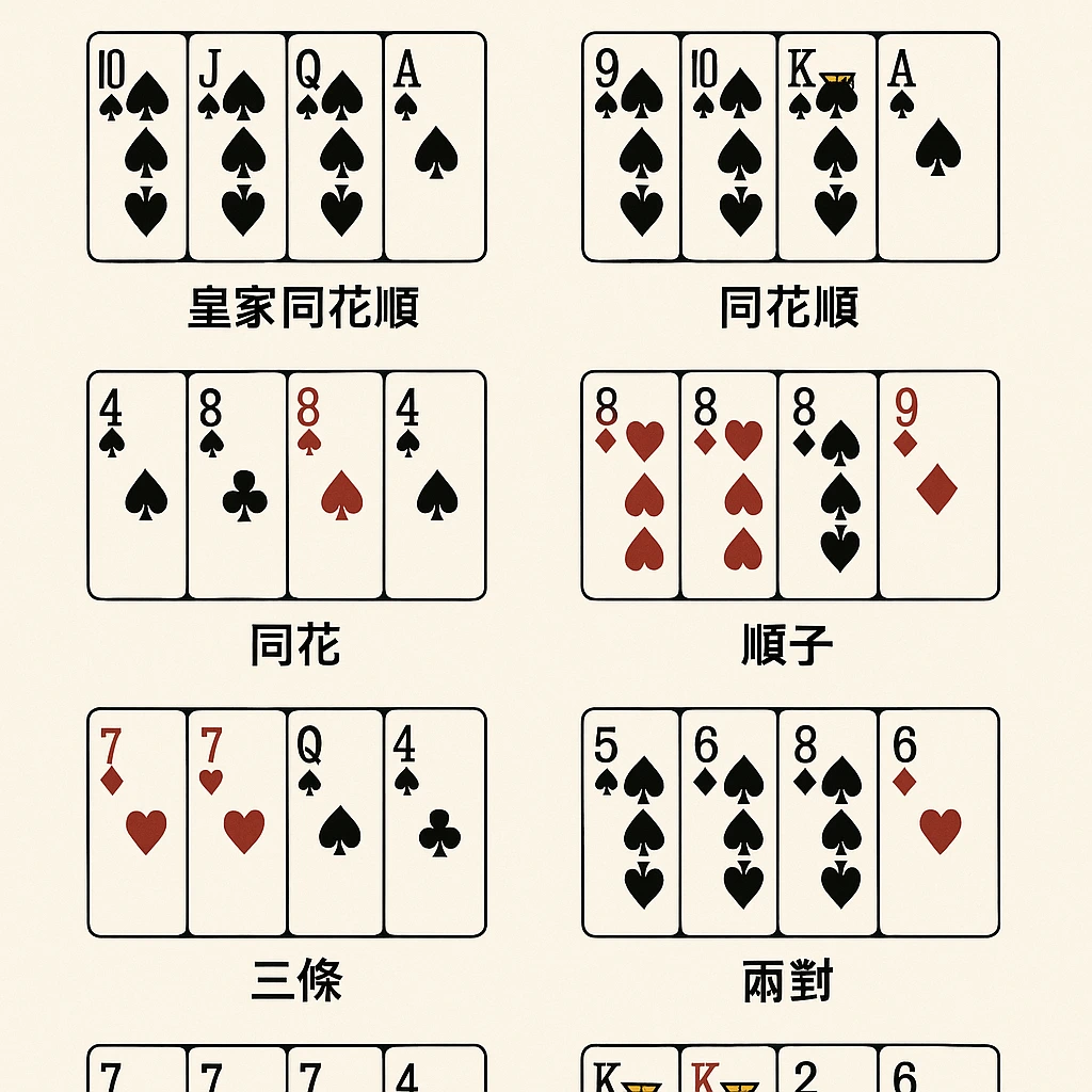 德州撲克牌型大小