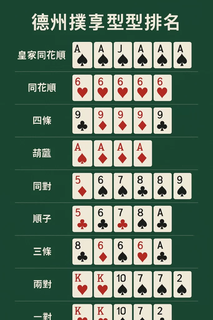 德州撲克牌型排名