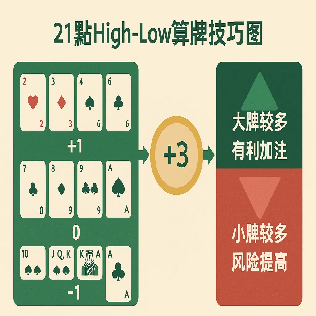 21點High-Low算牌技巧圖