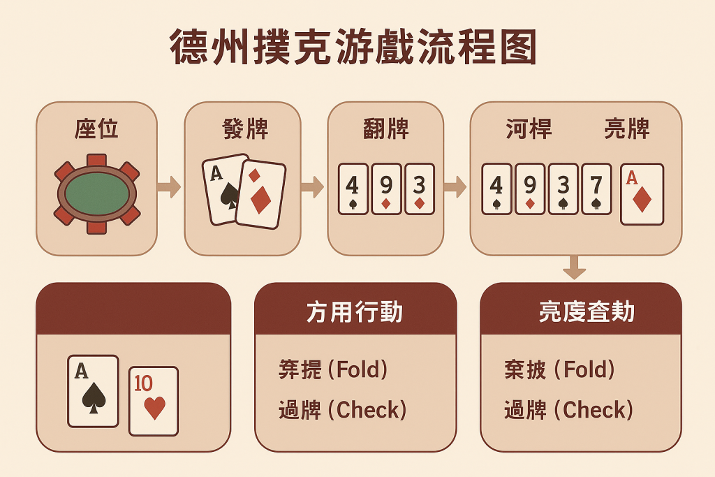 德州撲克遊戲流程示意圖