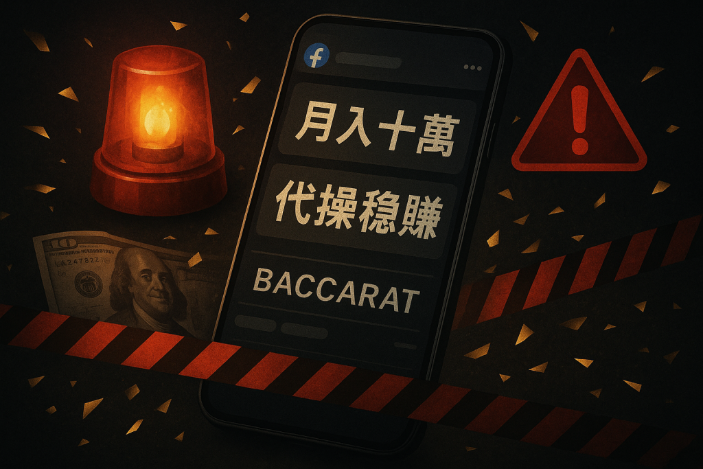 百家樂代操與娛樂城詐騙警示圖