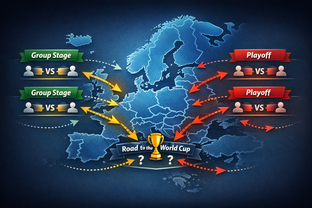 世界盃外圍賽歐洲賽程示意