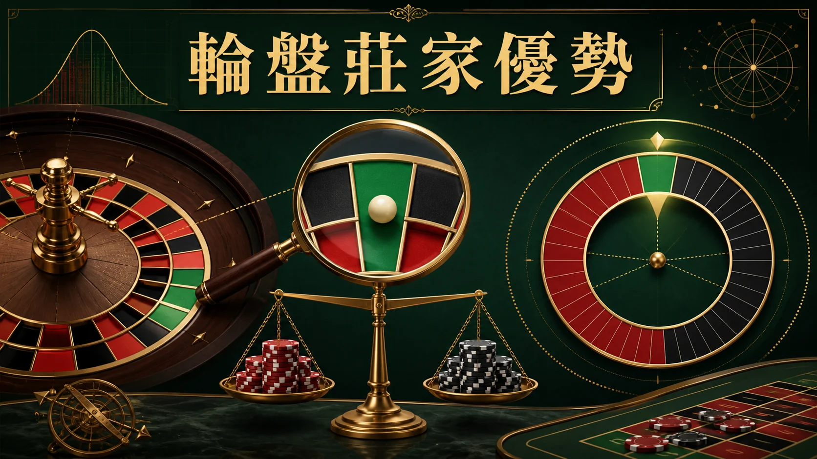 輪盤零號與莊家優勢機率示意圖