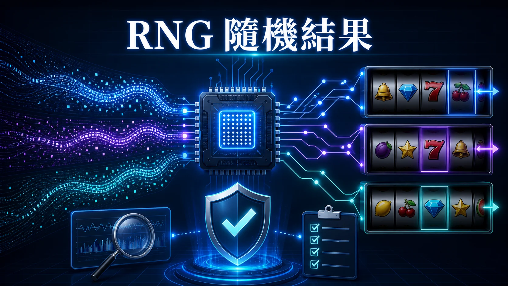 老虎機 RNG 隨機結果運作示意圖