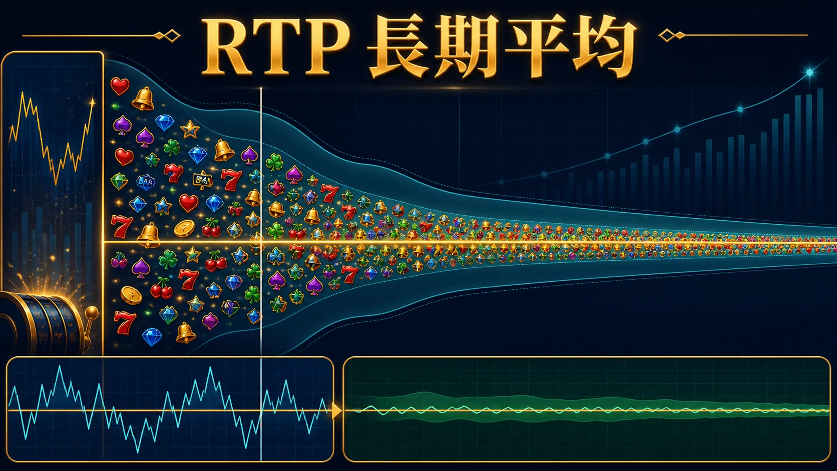 RTP 長期平均與短期波動示意圖